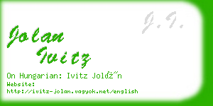 jolan ivitz business card